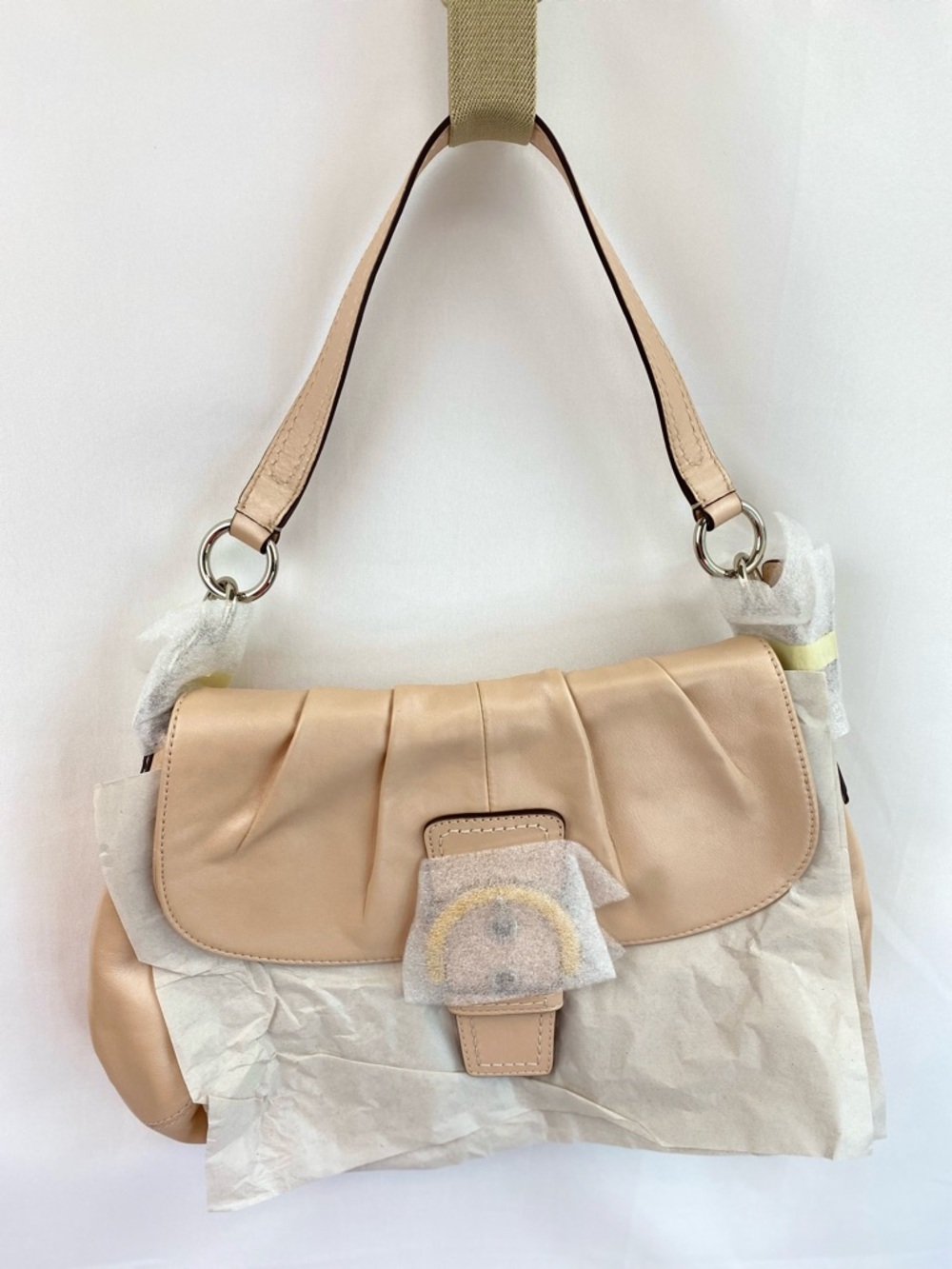 Coach Y2K Vintage SoHo Shell Pink Soft  Leather Flap Shoulder Bag w/buckle NWOT